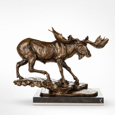 Bronze Moose Sculpture | Handcrafted Bronze Decor | Unique Home Accent