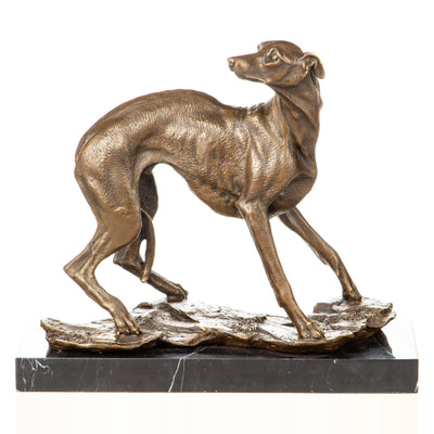 Greyhound Dog Bronze Sculpture | Handcrafted Bronze Decor