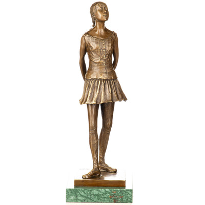 Standing Girl Figurine | Handcrafted Bronze Decor