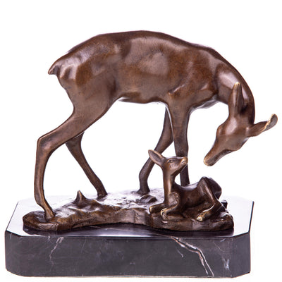 Deer Family Sculpture | Handcrafted Bronze Decor