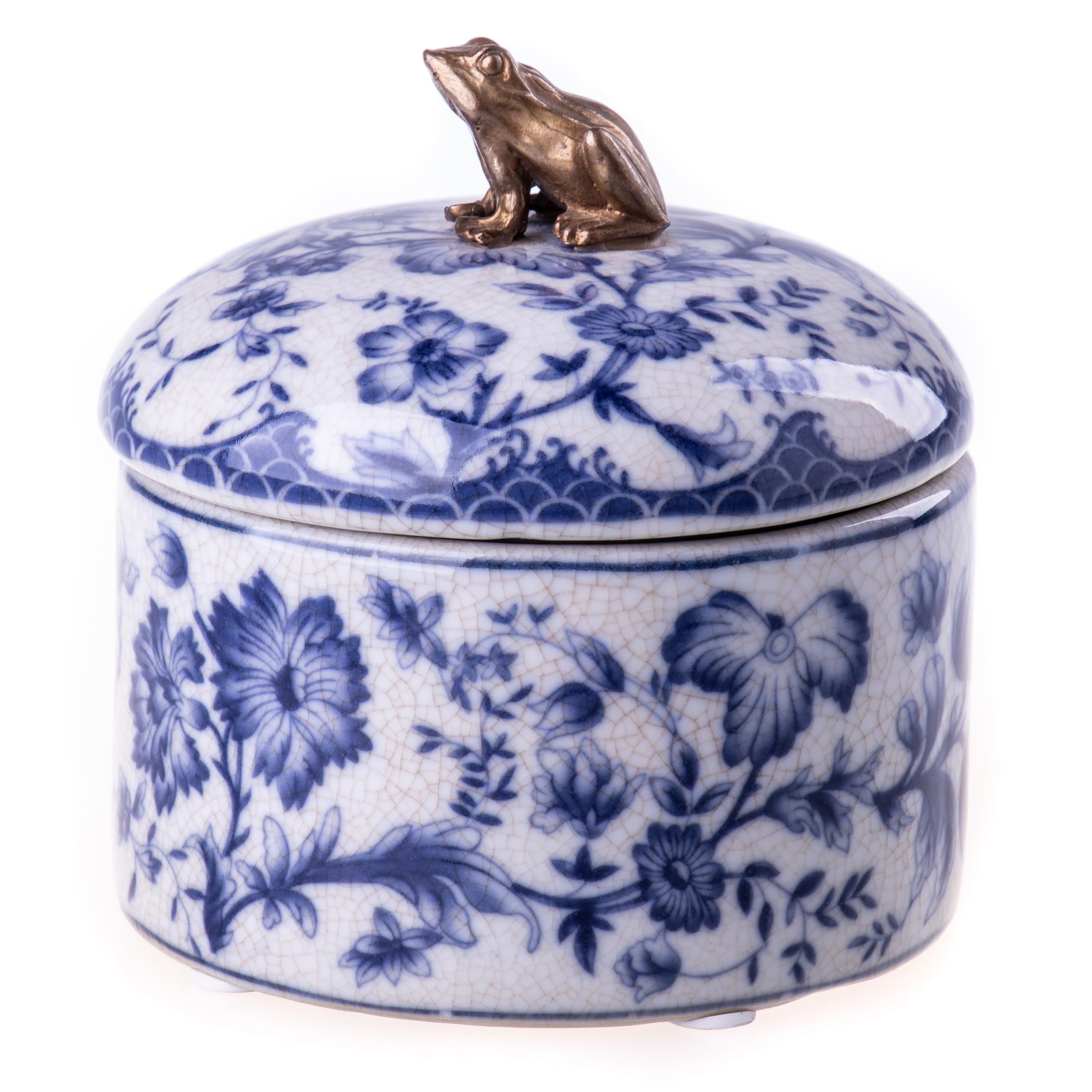 Frog Lid Porcelain Box | Handcrafted Porcelain Decor