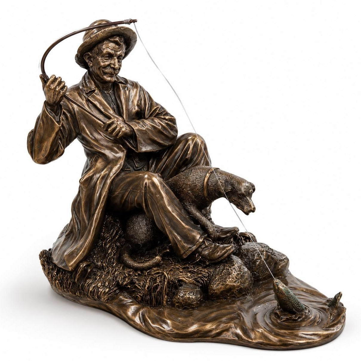 Fisherman Statue.Hunting With Dogs