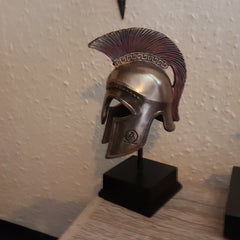 Customer photo of Greek Hoplite Helmet with Stand.Spartan Helmet | Curios & Collectibles