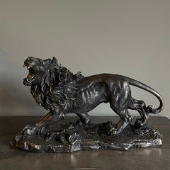 Customer photo of Large Lion Roaring Statue Figurine.Lion Statue.Lion Bronzed Statue
